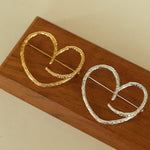 Simple Personality Line Heart Shaped Brooch - floysun