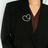 Simple Personality Line Heart Shaped Brooch - floysun