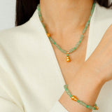 Simple Small Gourd Pendant Aventurine Beaded Bracelet - floysun