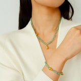 Simple Small Gourd Pendant Aventurine Beaded Bracelet - floysun