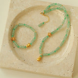 Simple Small Gourd Pendant Aventurine Beaded Bracelet - floysun
