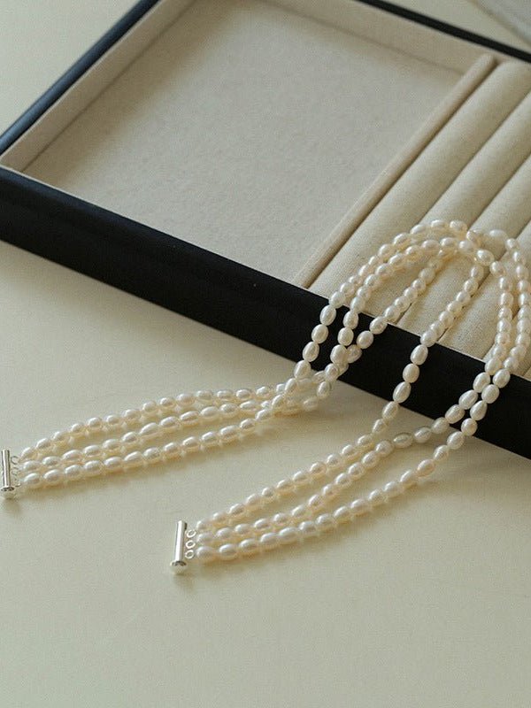 Simple Three - Layer Freshwater Pearl Necklace - floysun