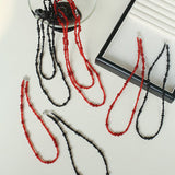 Size Gradual Change Red Agate Black Agate Short Necklace - floysun