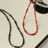 Size Gradual Change Red Agate Black Agate Short Necklace - floysun