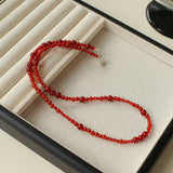 Size Gradual Change Red Agate Black Agate Short Necklace - floysun