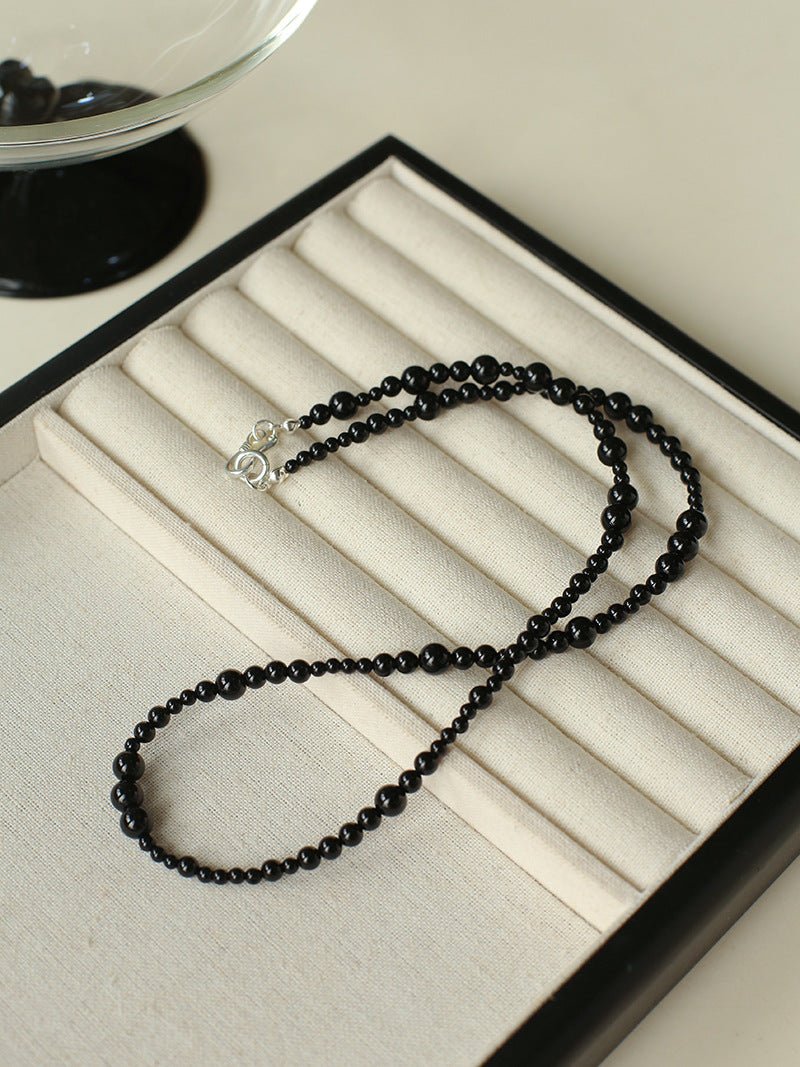 Size Gradual Change Red Agate Black Agate Short Necklace - floysun