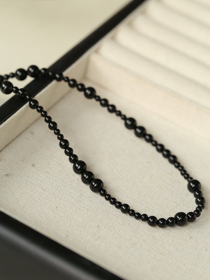Size Gradual Change Red Agate Black Agate Short Necklace - floysun