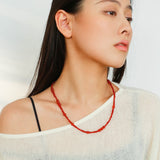 Size Gradual Change Red Agate Black Agate Short Necklace - floysun