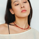 Size Gradual Change Red Agate Black Agate Short Necklace - floysun
