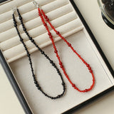 Size Gradual Change Red Agate Black Agate Short Necklace - floysun