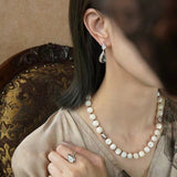 Smooth Mother of Pearls and Silver Shell Beaded OT Necklace - floysun