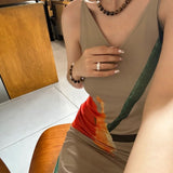 Smooth Tiger's Eye and Silver Shell Beaded OT Necklace - floysun