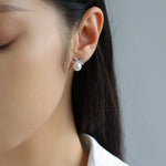 Sparkling X - Shaped Pearl Stud Earrings - floysun