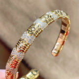 Spiga Sparkling Diamond Stretch Cuff Bracelet - floysun