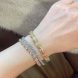 Spiga Sparkling Diamond Stretch Cuff Bracelet - floysun