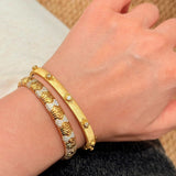 Spiga Sparkling Diamond Stretch Cuff Bracelet - floysun