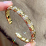 Spiga Sparkling Diamond Stretch Cuff Bracelet - floysun