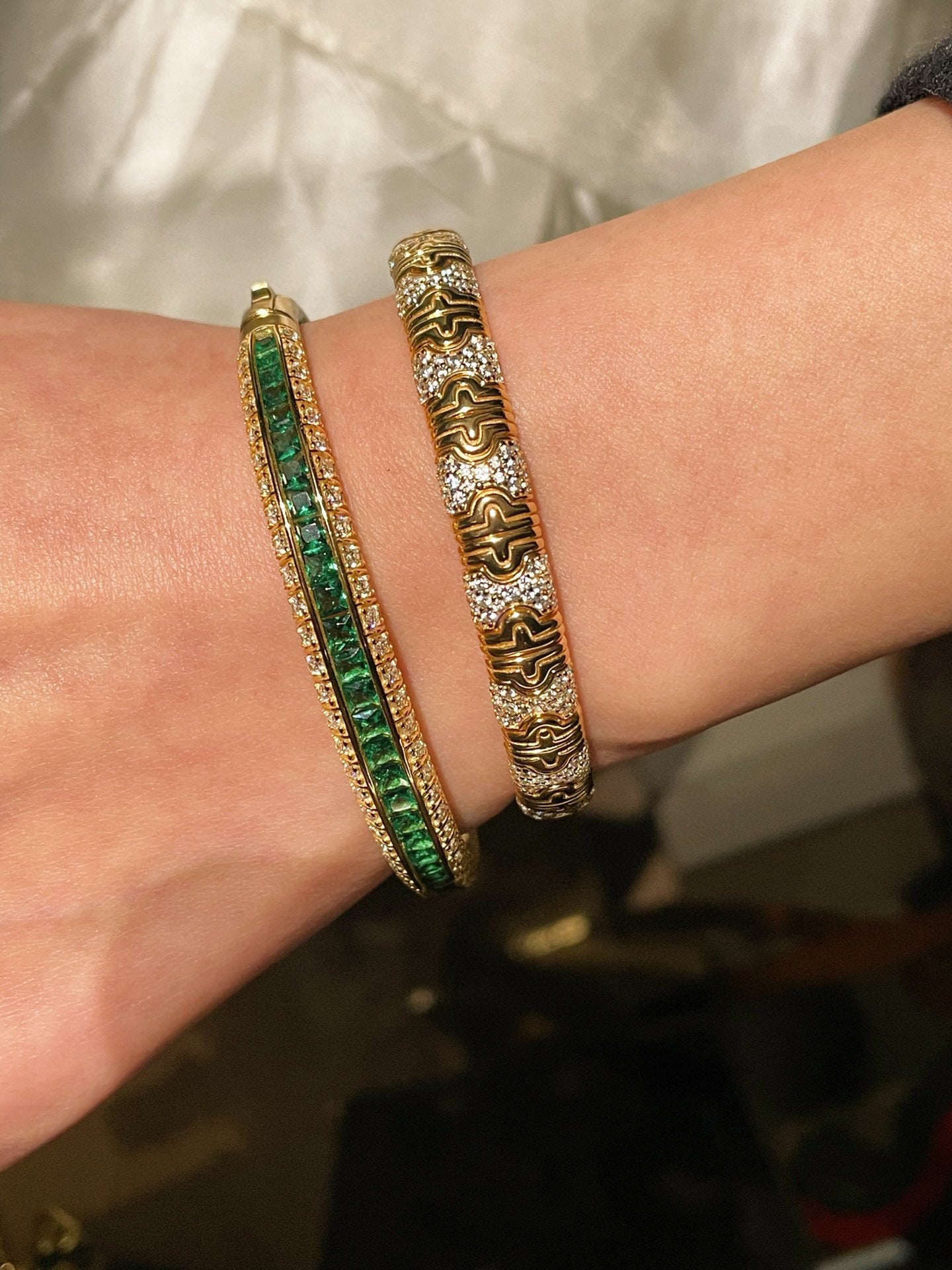 Spiga Sparkling Diamond Stretch Cuff Bracelet - floysun