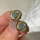 Spiral Glow Aquamarine Stud Earrings - floysun