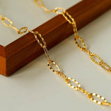 Square Cut Chain Choker Necklace Gold Silver
