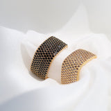 Square Micropaved Zirconia Ring - Black/White - floysun