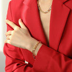 Square Splicing Chain Gold Bracelet - floysun