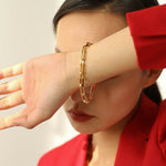 Square Splicing Chain Gold Bracelet - floysun
