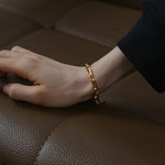 Square Splicing Chain Gold Bracelet - floysun