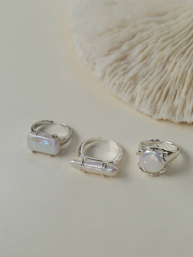 Stackable Long Baroque Pipa Pearl Ring - floysun
