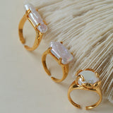 Stackable Long Baroque Pipa Pearl Ring - floysun