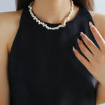 Staggered Pearl Clavicle Necklace - floysun