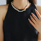 Staggered Pearl Clavicle Necklace - floysun
