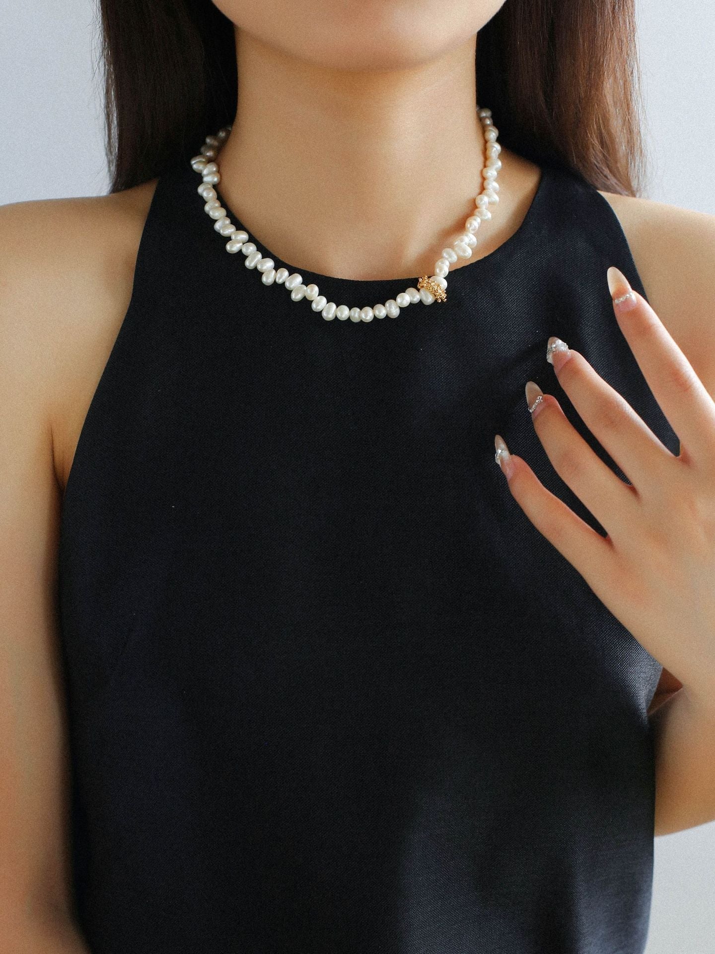 Staggered Pearl Clavicle Necklace - floysun