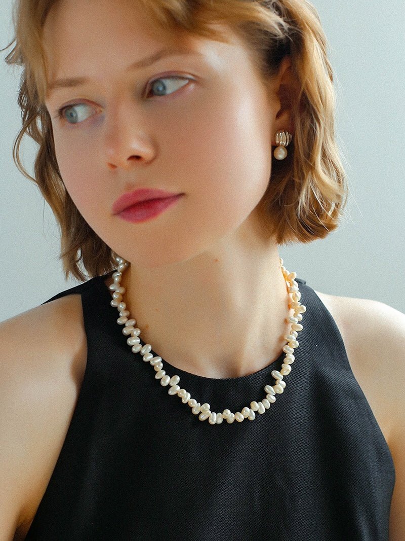 Staggered Pearl OT Buckle Necklace - floysun