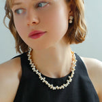 Staggered Pearl OT Buckle Necklace - floysun