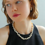 Staggered Pearl OT Buckle Necklace - floysun
