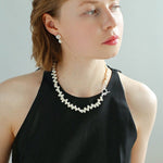 Staggered Pearl OT Buckle Necklace - floysun