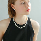 Staggered Pearl OT Buckle Necklace - floysun