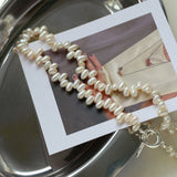 Staggered Pearl OT Buckle Necklace - floysun