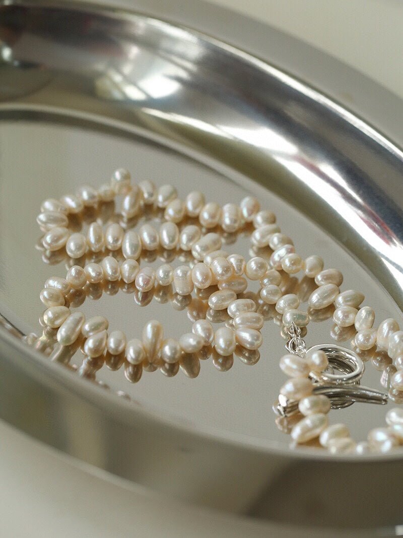 Staggered Pearl OT Buckle Necklace - floysun