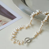 Staggered Pearl OT Buckle Necklace - floysun