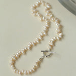 Staggered Pearl OT Buckle Necklace - floysun