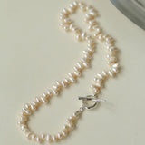 Staggered Pearl OT Buckle Necklace - floysun