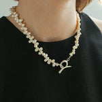 Staggered Pearl OT Buckle Necklace - floysun