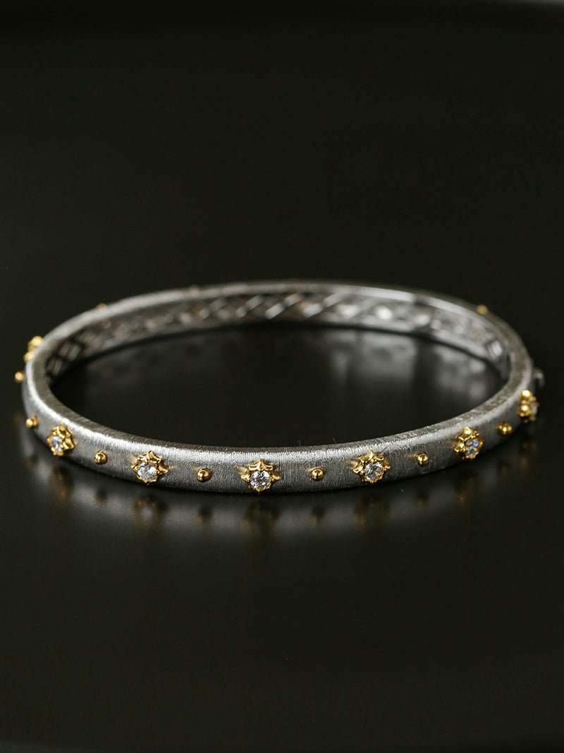 Star - Embellished Narrow Cuff Bracelet - floysun