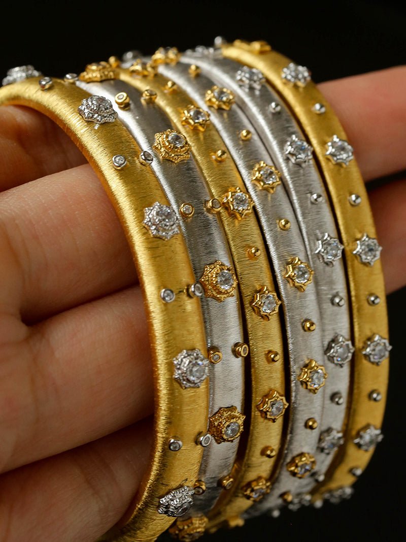 Star - Embellished Narrow Cuff Bracelet - floysun