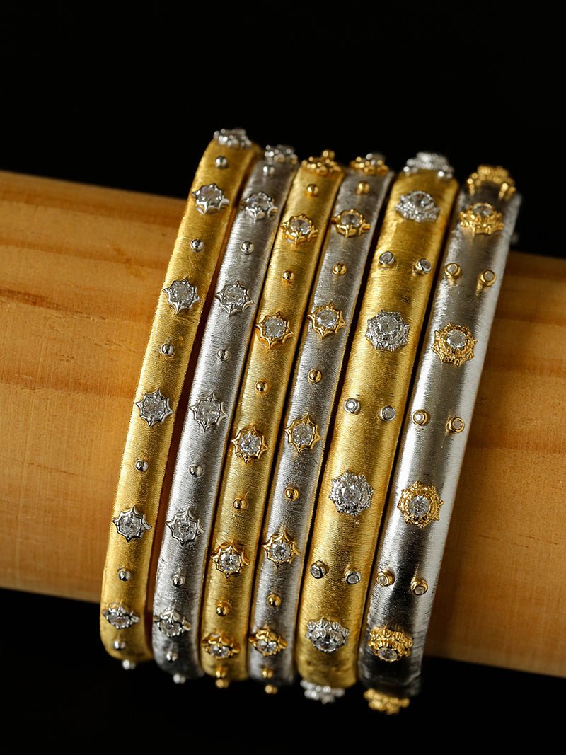 Star - Embellished Narrow Cuff Bracelet - floysun
