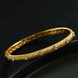 Star - Embellished Narrow Cuff Bracelet - floysun