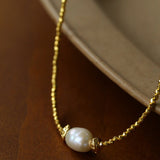 Starlight Disco Bead Necklace with Pearl Accent - floysun