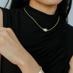 Starlight Disco Bead Necklace with Pearl Accent - floysun